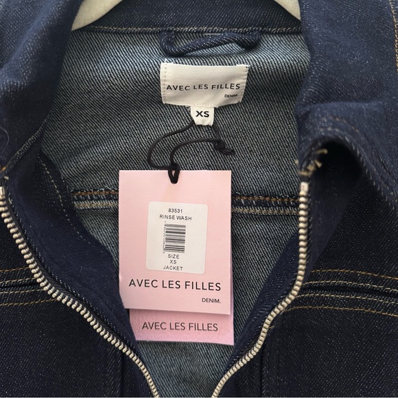 Avec Les Filles Cropped Denim Jacket - Picture 6 of 7